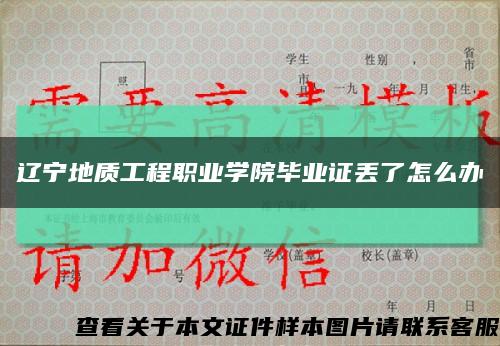 辽宁地质工程职业学院毕业证丢了怎么办缩略图