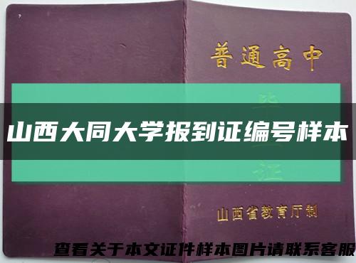 山西大同大学报到证编号样本缩略图