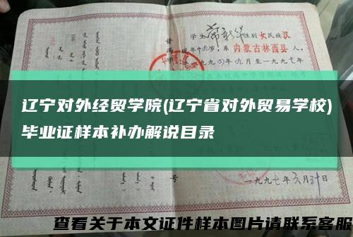 辽宁对外经贸学院(辽宁省对外贸易学校)毕业证样本补办解说目录缩略图