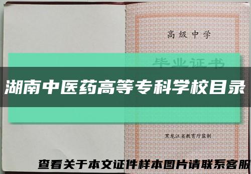 湖南中医药高等专科学校目录缩略图