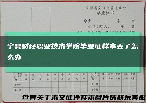 宁夏财经职业技术学院毕业证样本丢了怎么办缩略图