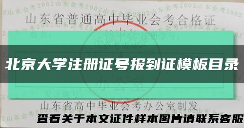北京大学注册证号报到证模板目录缩略图