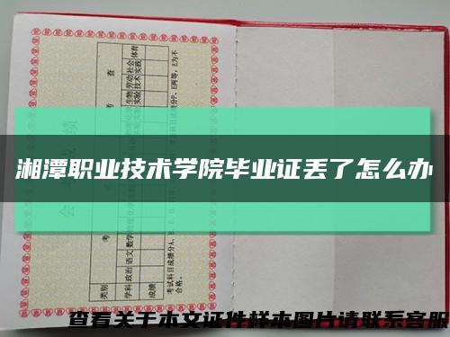 湘潭职业技术学院毕业证丢了怎么办缩略图
