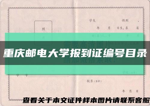 重庆邮电大学报到证编号目录缩略图