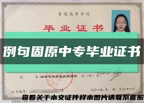 例句固原中专毕业证书缩略图