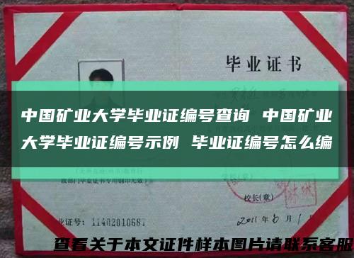 中国矿业大学毕业证编号查询 中国矿业大学毕业证编号示例 毕业证编号怎么编缩略图