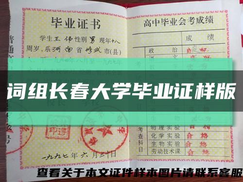 词组长春大学毕业证样版缩略图