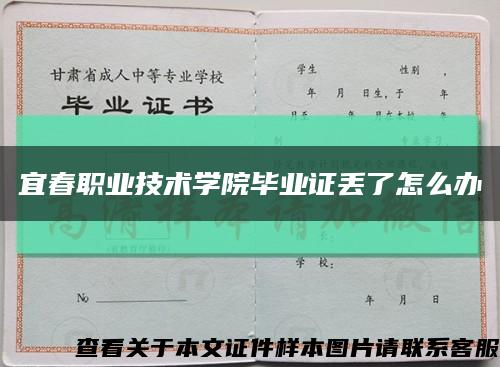 宜春职业技术学院毕业证丢了怎么办缩略图