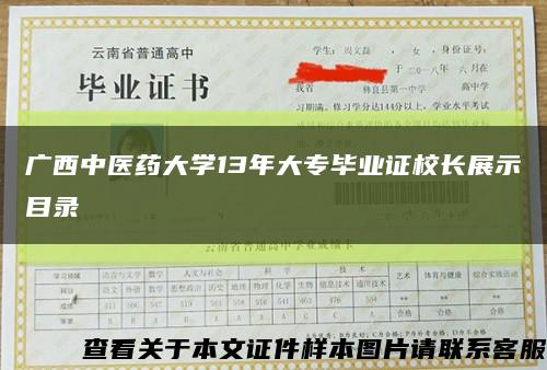 广西中医药大学13年大专毕业证校长展示目录缩略图