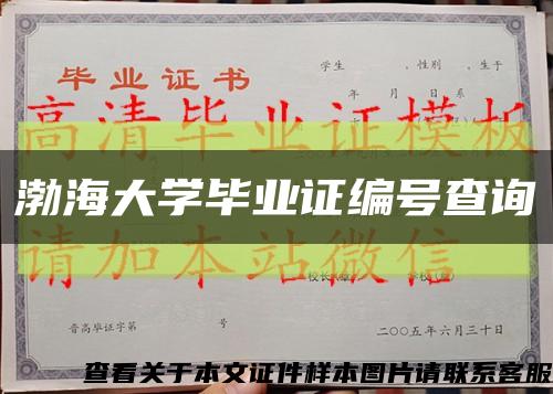 渤海大学毕业证编号查询缩略图