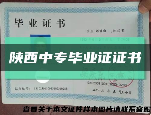 陕西中专毕业证证书缩略图