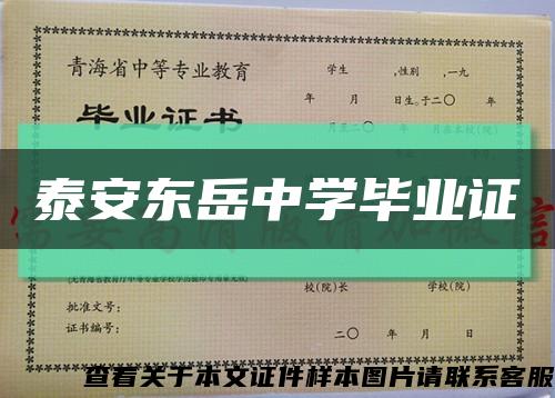 泰安东岳中学毕业证缩略图