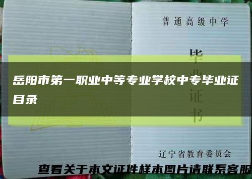 岳阳市第一职业中等专业学校中专毕业证目录缩略图