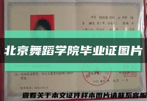 北京舞蹈学院毕业证图片缩略图