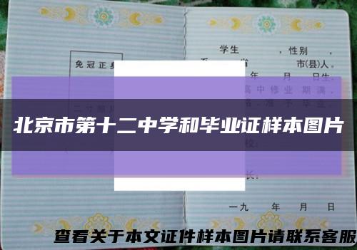 北京市第十二中学和毕业证样本图片缩略图