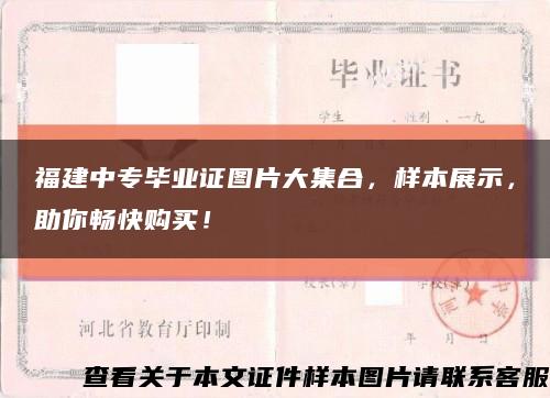 福建中专毕业证图片大集合，样本展示，助你畅快购买！缩略图
