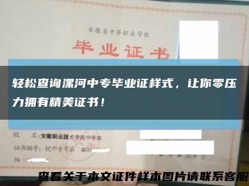 轻松查询漯河中专毕业证样式，让你零压力拥有精美证书！缩略图