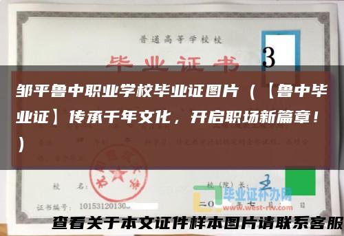 邹平鲁中职业学校毕业证图片（【鲁中毕业证】传承千年文化，开启职场新篇章！）缩略图