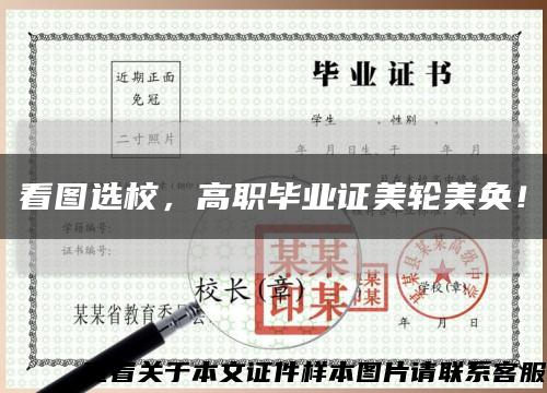 看图选校，高职毕业证美轮美奂！缩略图