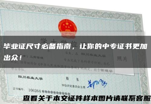 毕业证尺寸必备指南，让你的中专证书更加出众！缩略图