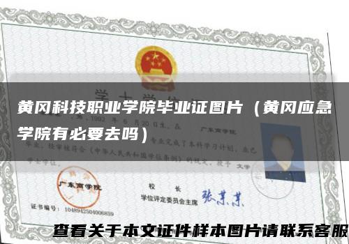 黄冈科技职业学院毕业证图片（黄冈应急学院有必要去吗）缩略图