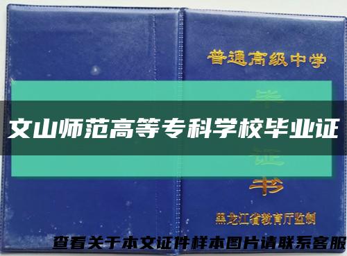文山师范高等专科学校毕业证缩略图
