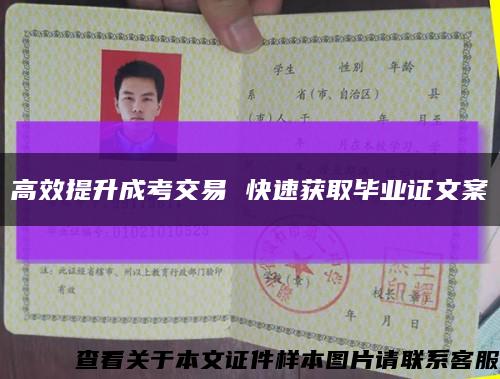 高效提升成考交易 快速获取毕业证文案缩略图