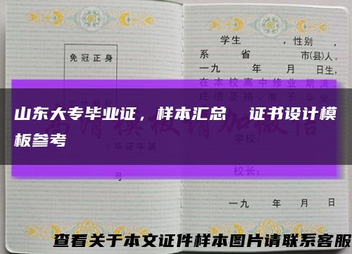 山东大专毕业证，样本汇总  证书设计模板参考缩略图