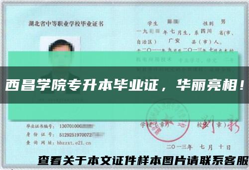 西昌学院专升本毕业证，华丽亮相！缩略图