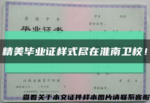 精美毕业证样式尽在淮南卫校！缩略图