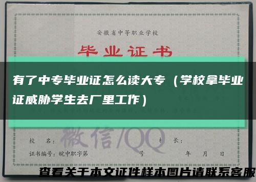 有了中专毕业证怎么读大专（学校拿毕业证威胁学生去厂里工作）缩略图