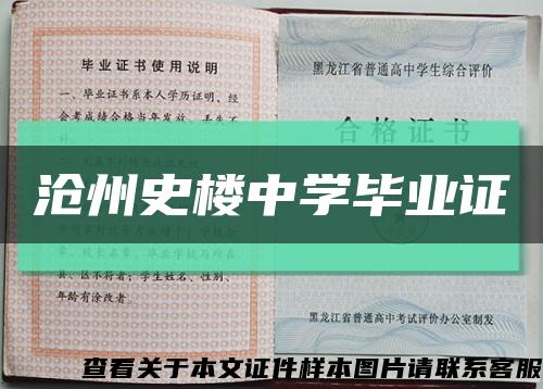 沧州史楼中学毕业证缩略图
