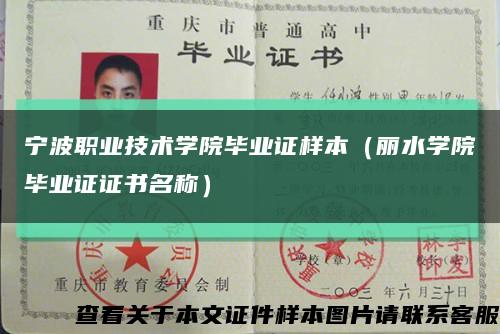 宁波职业技术学院毕业证样本（丽水学院毕业证证书名称）缩略图