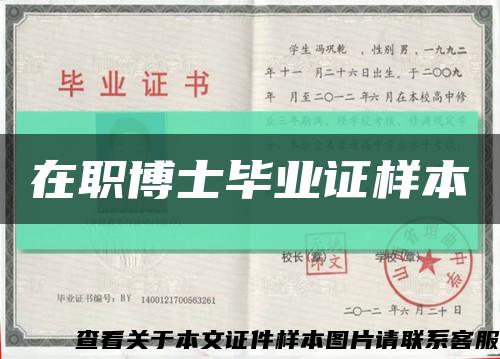 在职博士毕业证样本缩略图