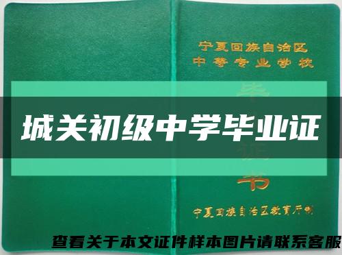 城关初级中学毕业证缩略图