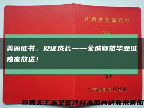 美丽证书，见证成长——蒙城师范毕业证独家放送！缩略图