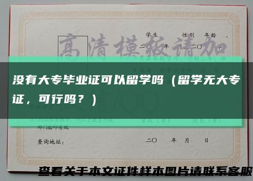 没有大专毕业证可以留学吗（留学无大专证，可行吗？）缩略图