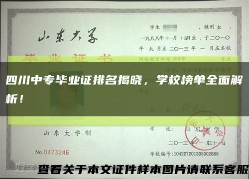 四川中专毕业证排名揭晓，学校榜单全面解析！缩略图