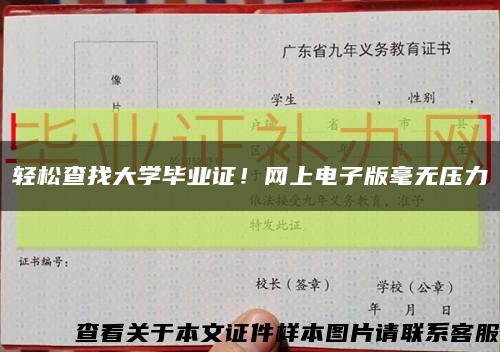轻松查找大学毕业证！网上电子版毫无压力缩略图