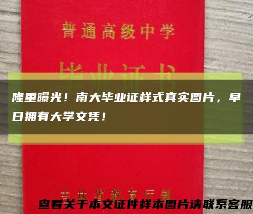 隆重曝光！南大毕业证样式真实图片，早日拥有大学文凭！缩略图