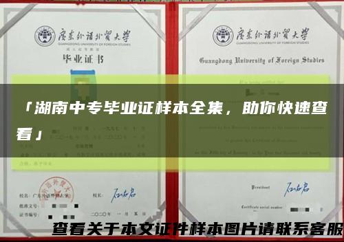 「湖南中专毕业证样本全集，助你快速查看」缩略图