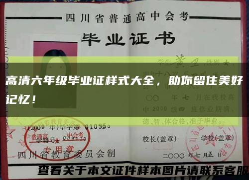 高清六年级毕业证样式大全，助你留住美好记忆！缩略图