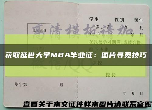 获取延世大学MBA毕业证：图片寻觅技巧缩略图