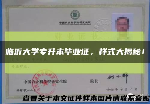 临沂大学专升本毕业证，样式大揭秘！缩略图