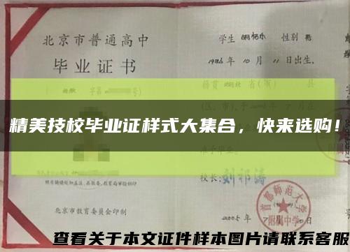 精美技校毕业证样式大集合，快来选购！缩略图