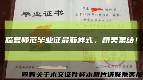 临夏师范毕业证最新样式，精美集结！缩略图