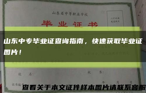 山东中专毕业证查询指南，快速获取毕业证图片！缩略图