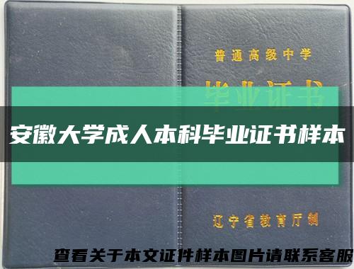 安徽大学成人本科毕业证书样本缩略图
