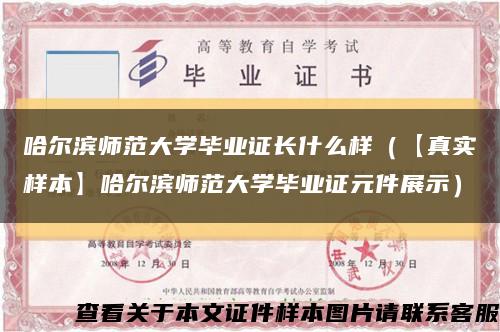 哈尔滨师范大学毕业证长什么样（【真实样本】哈尔滨师范大学毕业证元件展示）缩略图
