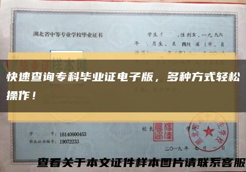 快速查询专科毕业证电子版，多种方式轻松操作！缩略图